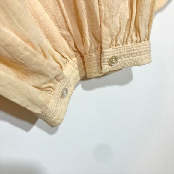 Marc Jacobs Pintuck Pleated Peplum Blouse Sz 4 Butternut Yellow NWT - Picture 4 of 11